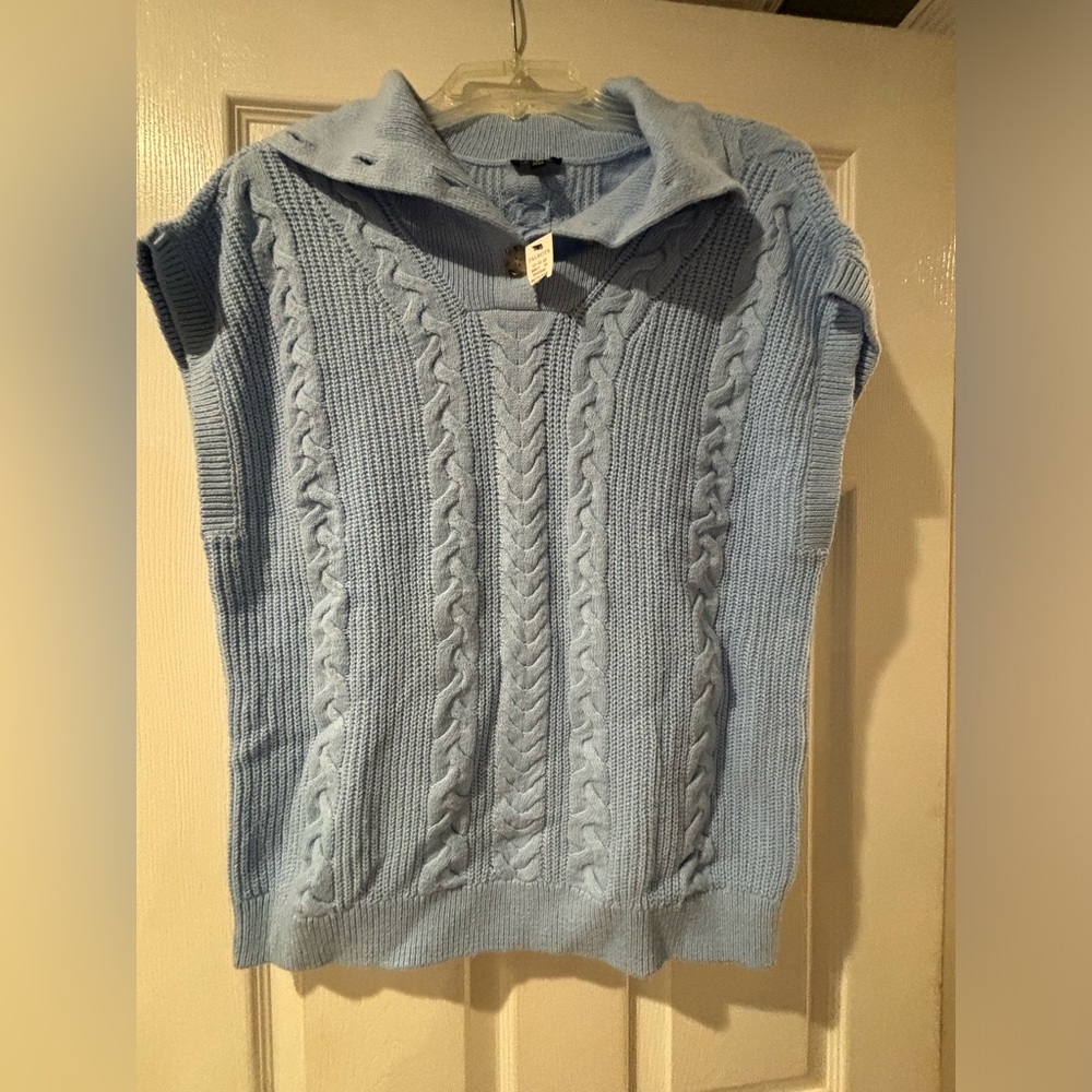 NWT Talbots sweater light blue size medium 55% cotton